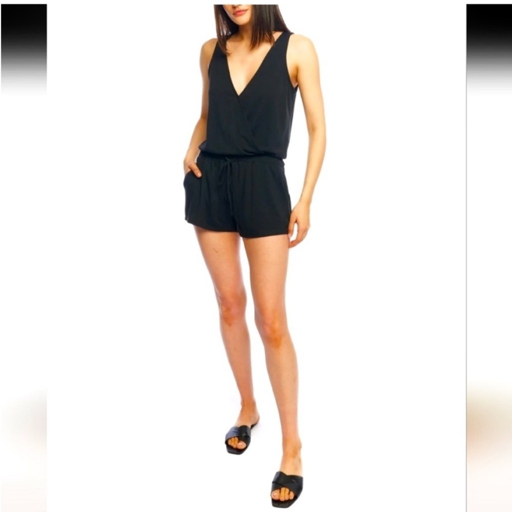LBLC The Label-  The Lauren Romper Black Size S
